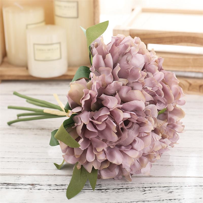 

5 шт. Искусственные цветы Большая гортензия Белый пион Высокое качество Букет невесты Дом Свадьба Гостиная Искусственные цветы Украшение