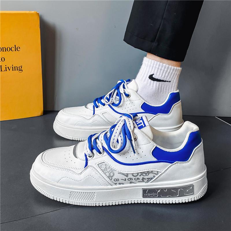 Men's Shoes Breathable Sports Leisure Shoes Teenagers' Versatile Trendy Increased Thick-soled White Shoes