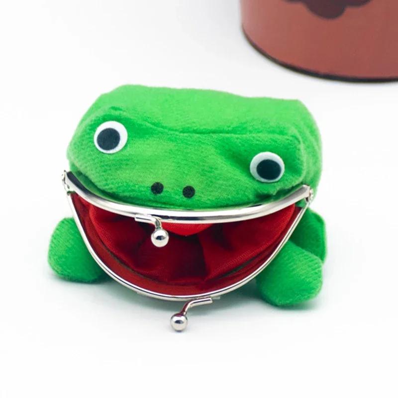 2026 New Anime in Fashion Frog Coin Purse Key Chain Cute Plush Frog Cartoon Cosplay Purse Prop Accessories Gift Cloth Wallets