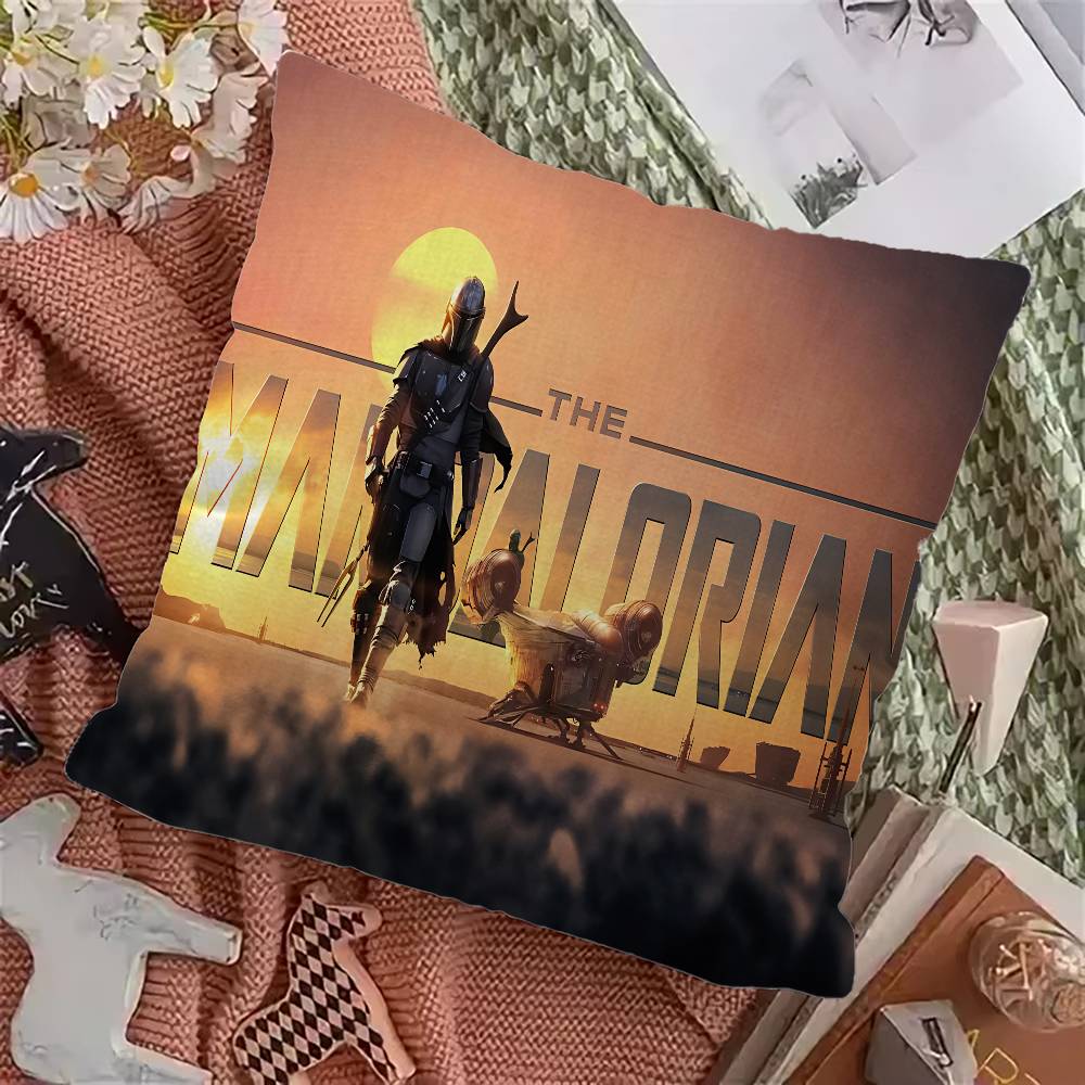 

The M-Mandalorian Film Pillowcase toon Gift Cushion Cover Bedroom Home Sofa Chair Seat Decor pillow case 12x12Inch
