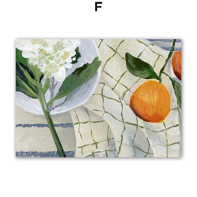 Gestreifte Mädchenvase Blatt Blume Wandkunst Leinwandmalerei Abstrakte Poster und Drucke Hotel Bar Wandbilder für Wohnzimmerdekoration