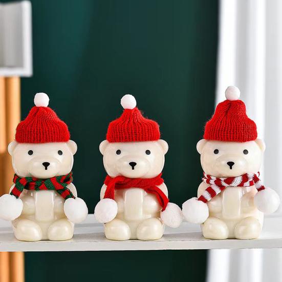 Butelka na napoje z motywem misia, uroczy kubek do herbaty i mrożonej kawy, przenośny kubek na zimne napoje z pokrywką, prezent na urodziny, Boże Narodzenie dla dzieci i nastolatków