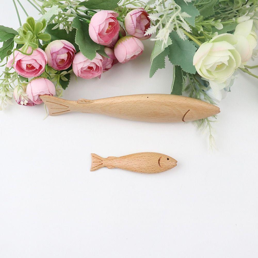 Realistic Fake Fish Ornament Wood Carving Fish Playset Model  Home Kitchen Decor