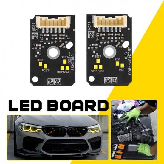 2X Headlight Angel Eyes Yellow DRL LED Boards For BMW F90 M5 G30 G31 G38 G32 GT