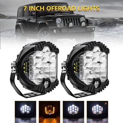 2 stk 7 tommers LED arbeidslys Pods Spot Flood Combo Beam Tåkelampe Offroad Driving Light