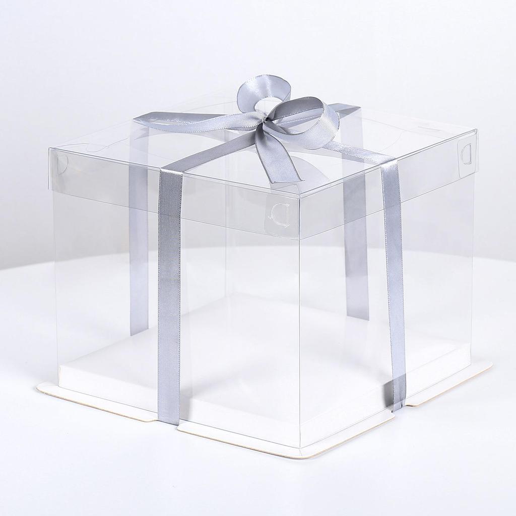 Klare doppellagige Geburtstagskuchenbox - Mehrere Größen: 4, 6, 8, 10, 12 Zoll