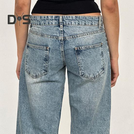 Pantalones de Mujer con Bolsillos Cintura Baja Rectos Pierna Ancha Cierre de Botón y Cremallera Pantalones Largos para Uso Diario Viajes