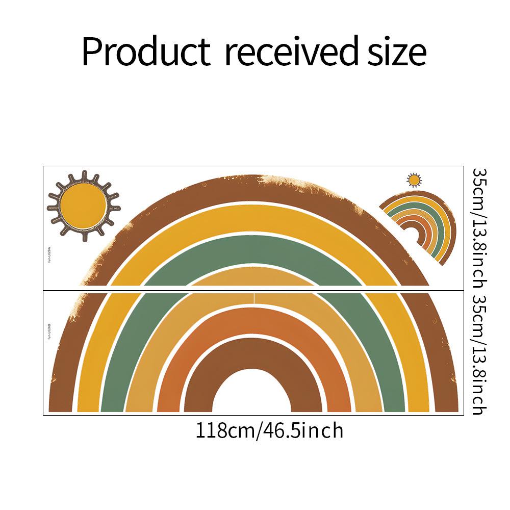 

Fun-L026 Мультфильм Полукруг Радуга Солнце Спальня Гостиная Торговый центр Фон Стена Украшения Наклейка На Стену Наклейка 35*118CM*2PCS/fun-L026