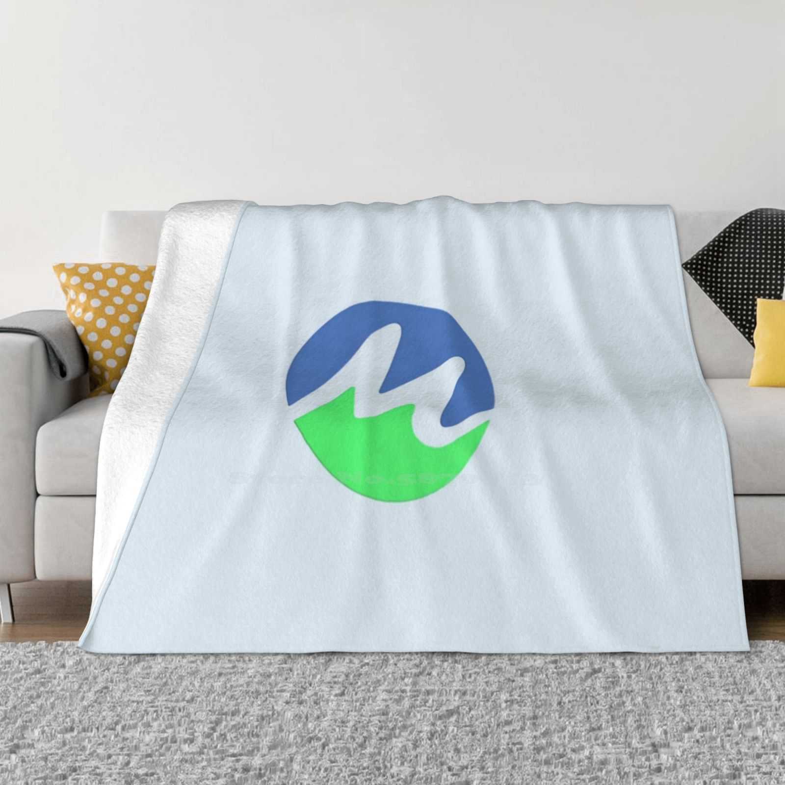 M Wave Creative Design Light Thin Soft Flannel Blanket Letter Wave Logo Letter 30x40in