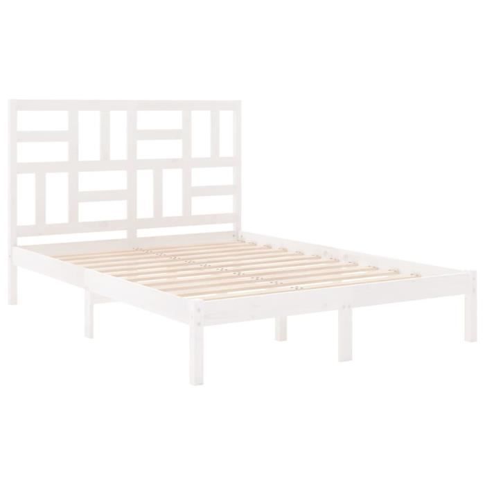 VidaXL Bed Frames White Solid Wood 120x190 Cm Small Double 3105921