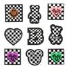 Square Embroidery Cloth Sticker, Computer Embroidery Chapter, Ironing Plaid Pattern Patch Sticker, Clothes Decoration Patch Sticker, Embroidery Label
