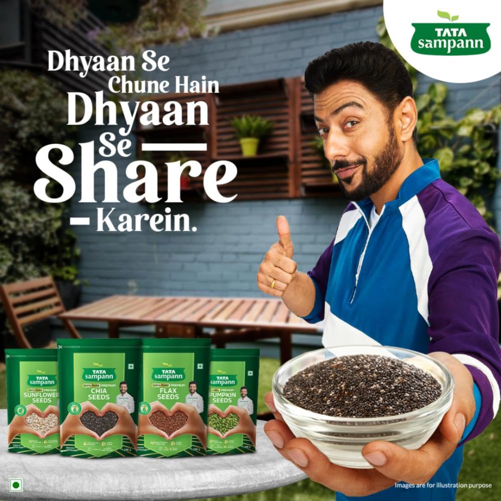 Tata Sampann Premium Chia Seeds 200 g Pack Of 1 Nutritious Superfood For Smoothies Baking Breakfast And Healthy Meal