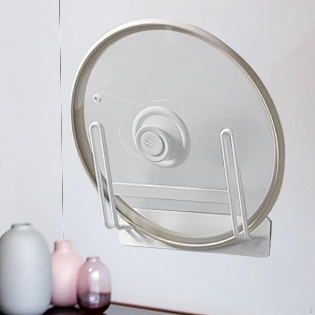Glass or Metal Pan Cover Holder Carbon Steel Pot Lid Storage Rack for