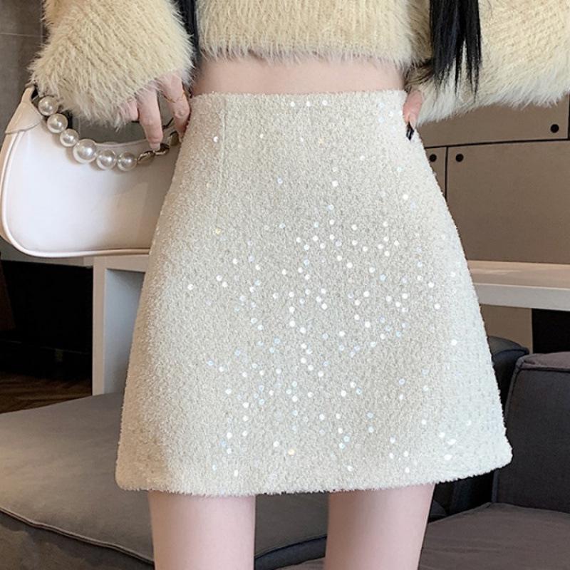 

Women s Autumn/Winter 2025 Chic Sequin Tweed Pencil Skirt Large