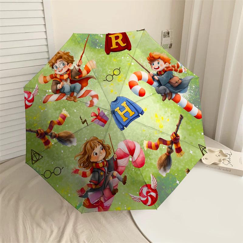 1PC Warner Harry Potter Hogwarts Umbrella-8-Rib Reinforced, Automatic Open, Lightweight & Durable-A79