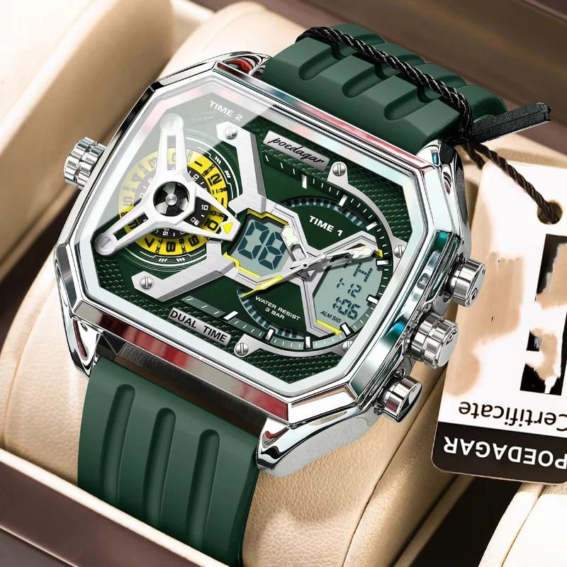 

Новый бренд Мужские роскошные модные часы Многофункциональные трехстрелочные модные электронные светящиеся водонепроницаемые часы