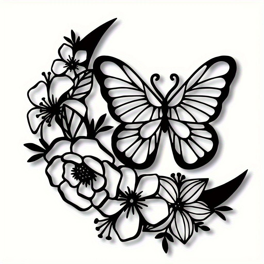 Metal Wall Art Butterfly Flower Modern Home Decor Birthday Gift