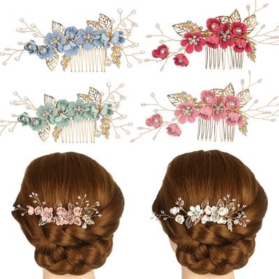 Fashion Wedding Bridesmaid Hair Jewelry Hair Combs Bridal Clips Leaves Tiara Flower Hair Pin