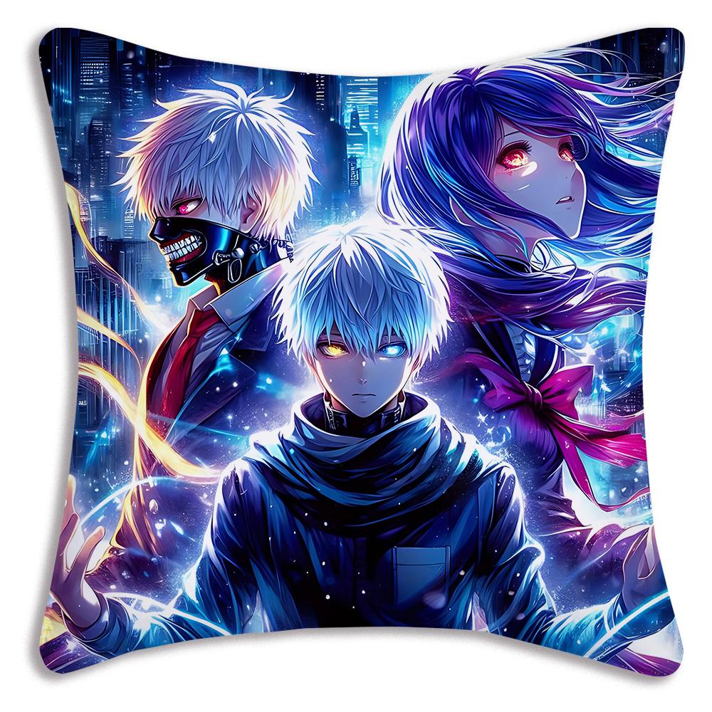 Anime For Tokyos Ghouls-Pillow Covers Cartoon Sofa Decorative Home Double-sided Printing Short Plush Cute Cushion Cover