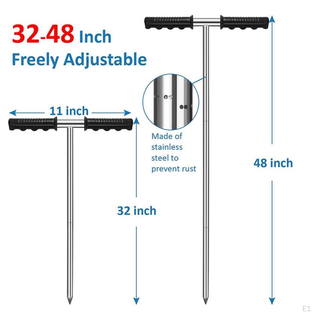Soil Probes Rod with T-Handle Adjustable Septic Subsurface Detection Tool