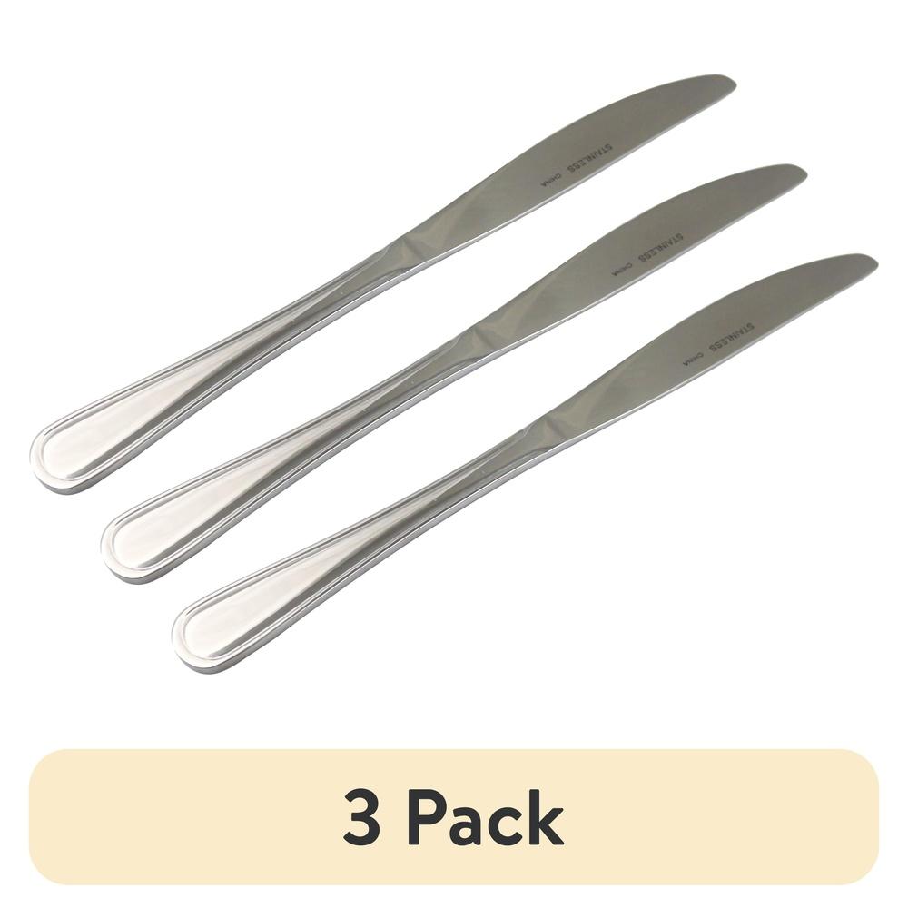 

Набор из 3 столовых ножей из нержавеющей стали для взрослых, эргономичная ручка, прочный, можно мыть в посудомоечной машине, высококачественная посуда, столовые приборы для повседневного использования United States