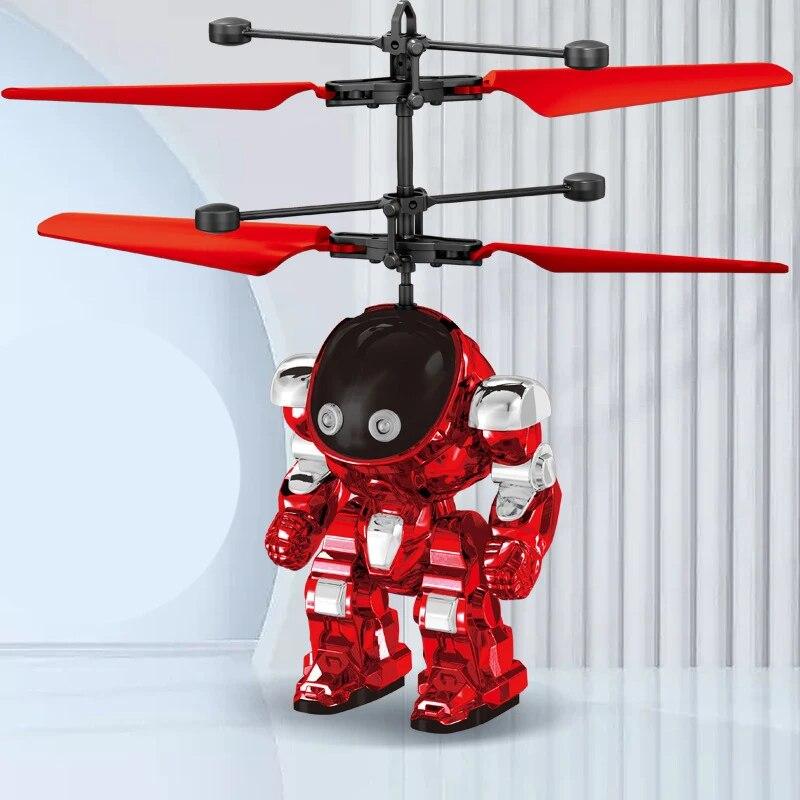 

Інтелектуальне зондування Літак Mech Warrior Sensing Flight Robot Luminescence Suspension Жест Sensing Flight Ball червоний