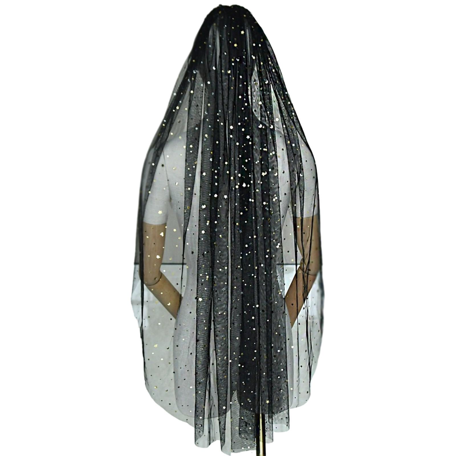 

Фата невесты Невеста Простой Тюль с Блестками Луна Звезда Девичник Вечеринка Девичник Фата невесты Платок на голову для девичника чёрный