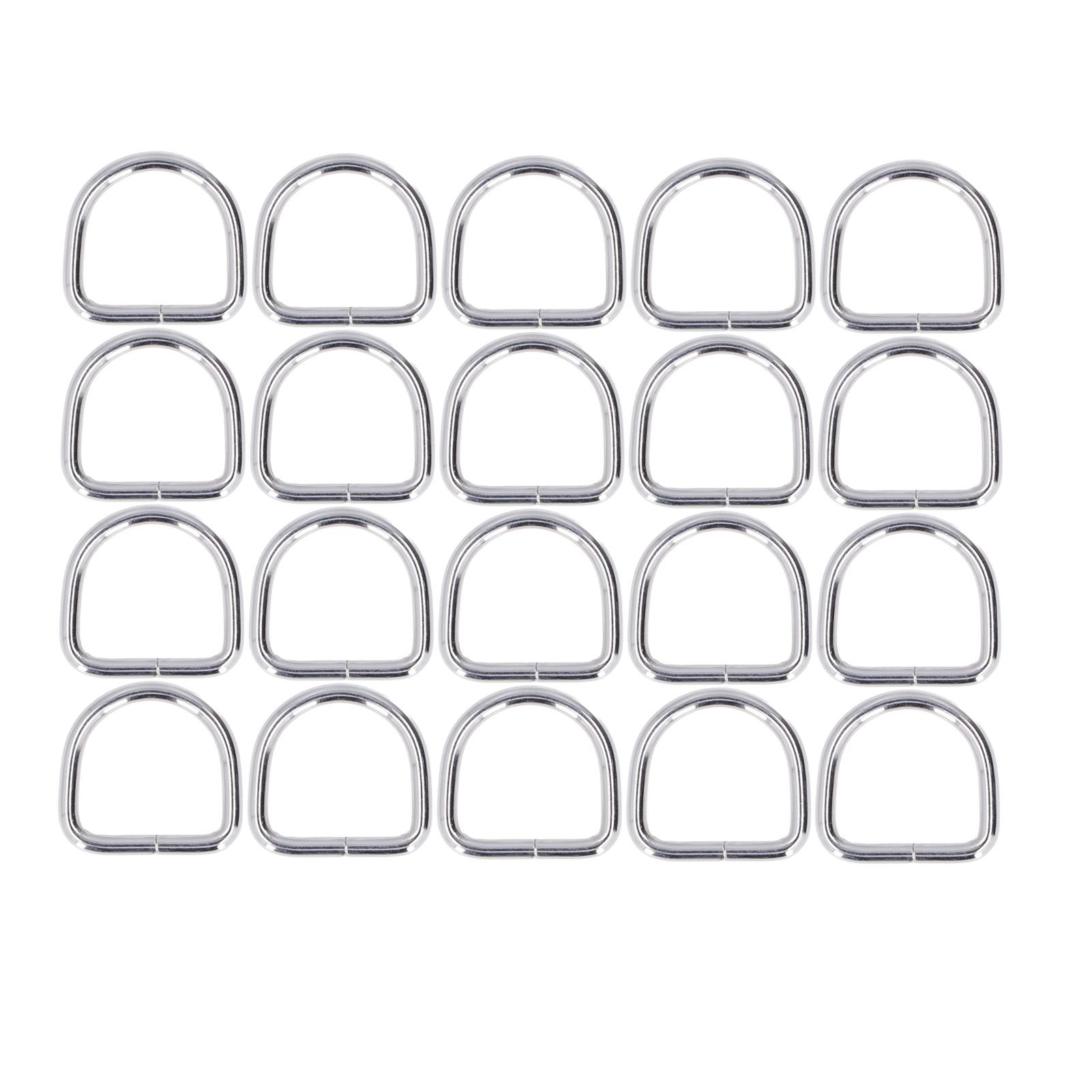 Health & Beauty Product Men's 20Pcs Metal D Rings Premium Iron Sturdy Durable Glossy Exquisite Wide Application D Rings For Clothes Case Bagsilver