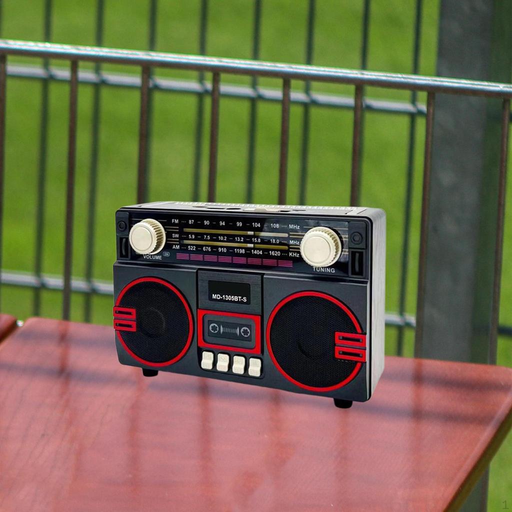 Retro Portable Radio AM FM SW Bluetooth Speaker,Sturdy,Charging,for Outdoor Multifunctional Compact
