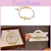 Light Luxury Gold Plated Zircon Copper Coin Pearl Bracelet For Women Gift