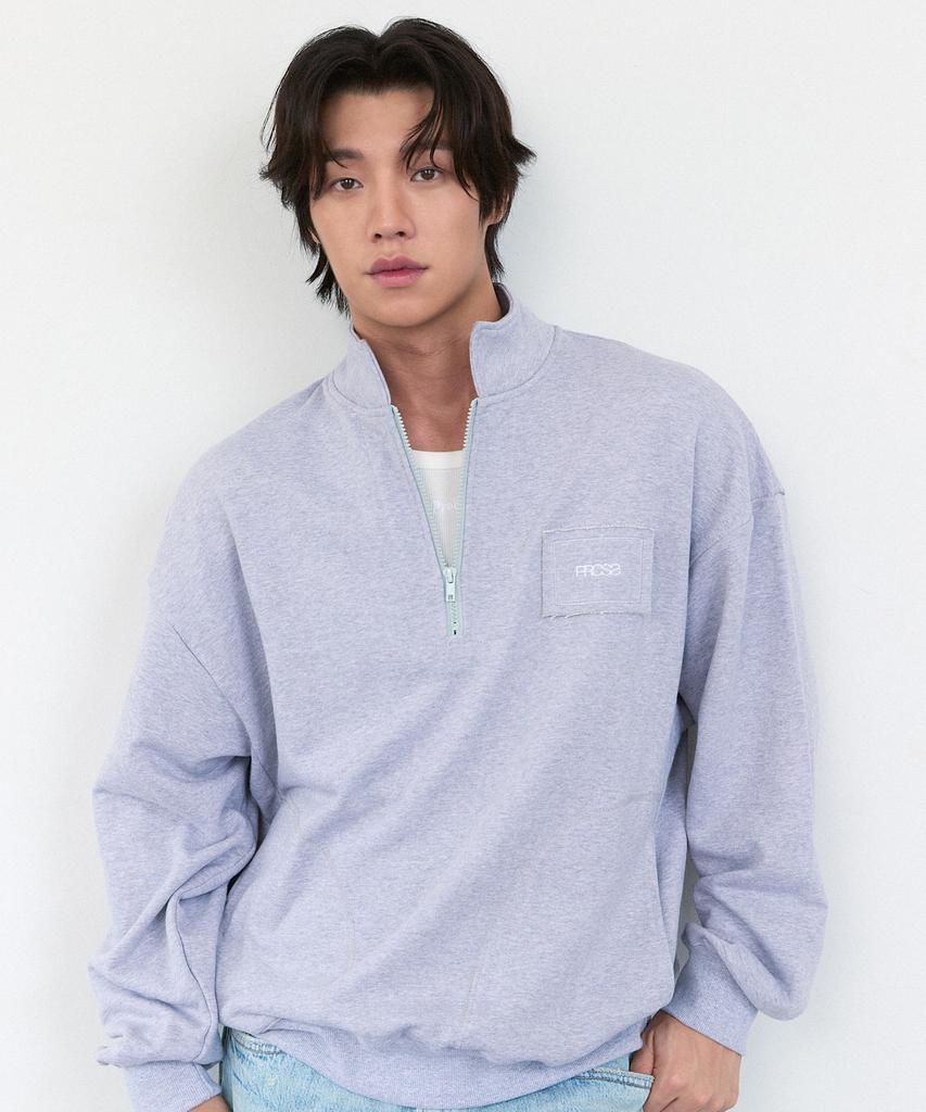 Peuloseseu Sporty Half Zip-Up - Melange Gray