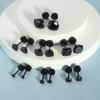 Stainless Steel Flat Zircon Stud Earrings – Round Disc Cartilage & Conch Design, Versatile High-End Style.