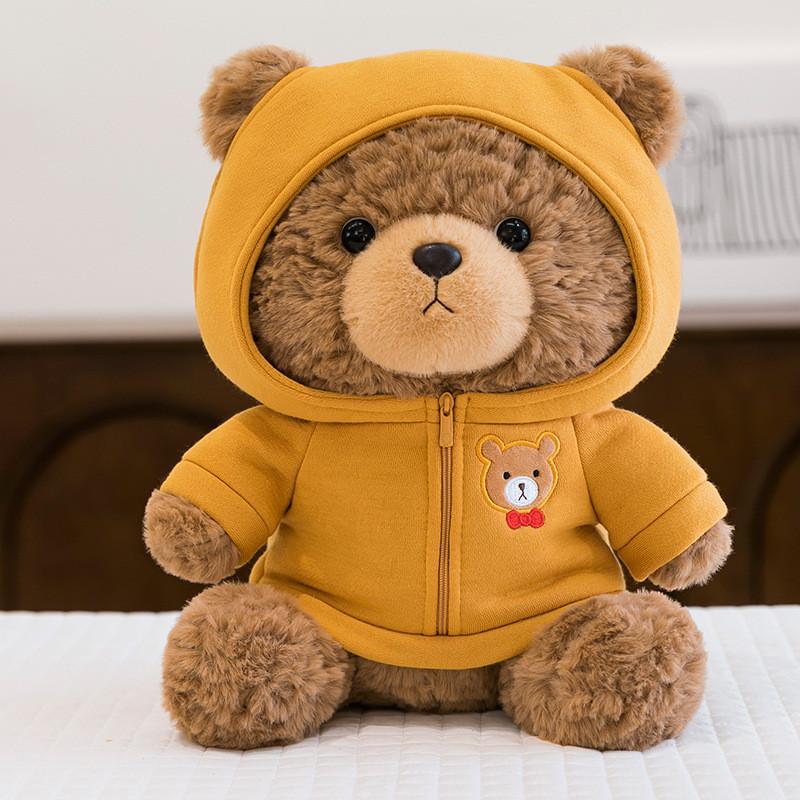 Cute Teddy Bear Plushie Plush Toy Warm Sweater Rose Velvet Children Gift Doll