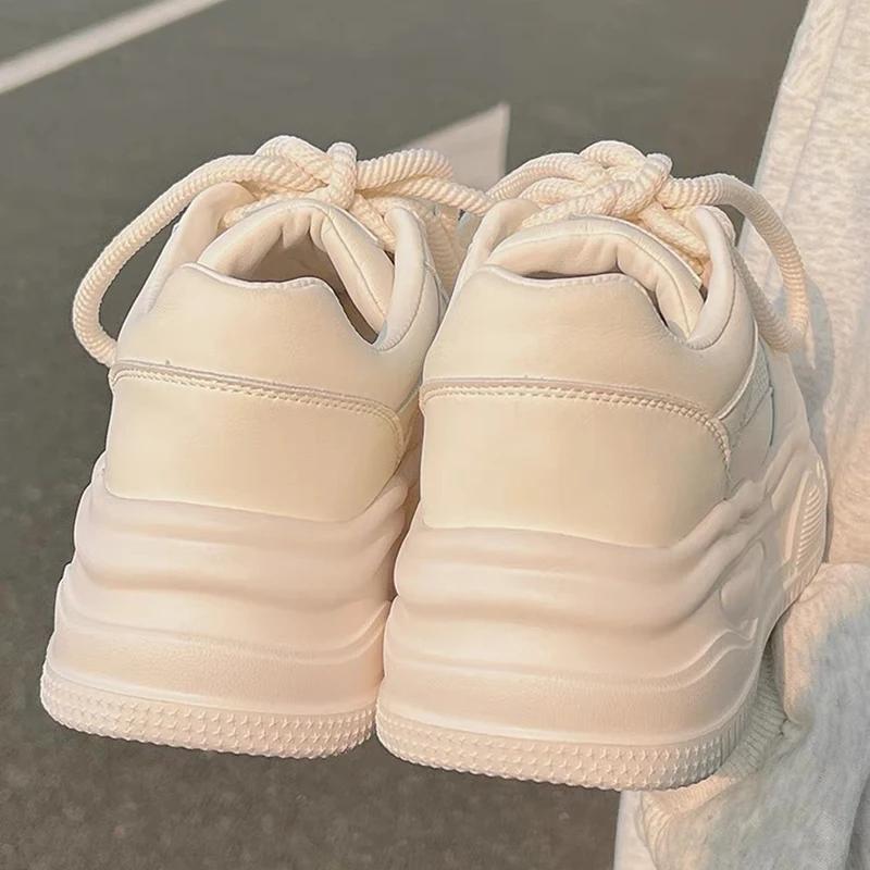 Fashion Comemore Summer Hollow Out Thick Bottom Vulcanized Shoes Woman Chunky Platform Sneakers Women Comfortable Lace Up Sports Shoes