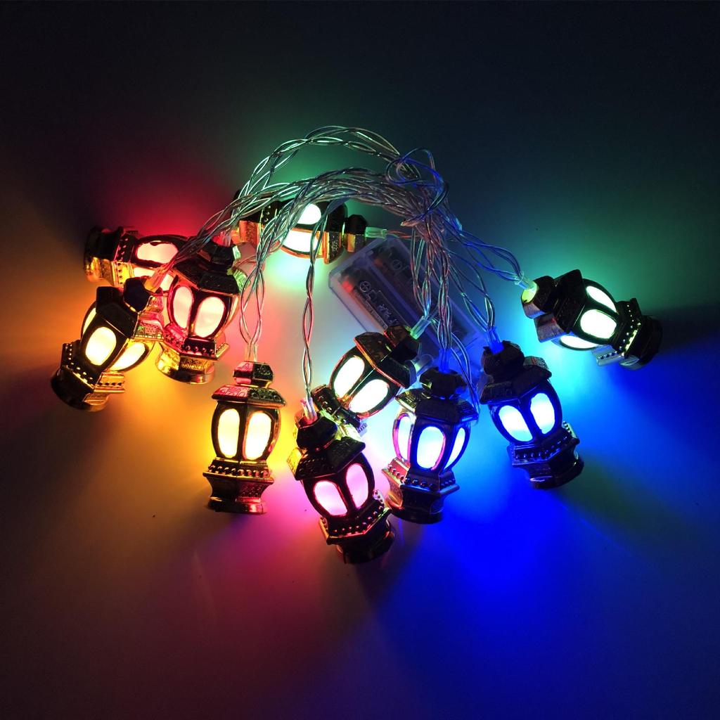 LED Oil Lamp Retro Style Golden Palace Lantern String Lights