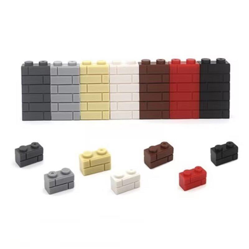 DIY 50pcs bulk small particle building block wall brick foundation accessories 1x2 double wall brick scene construction 98283