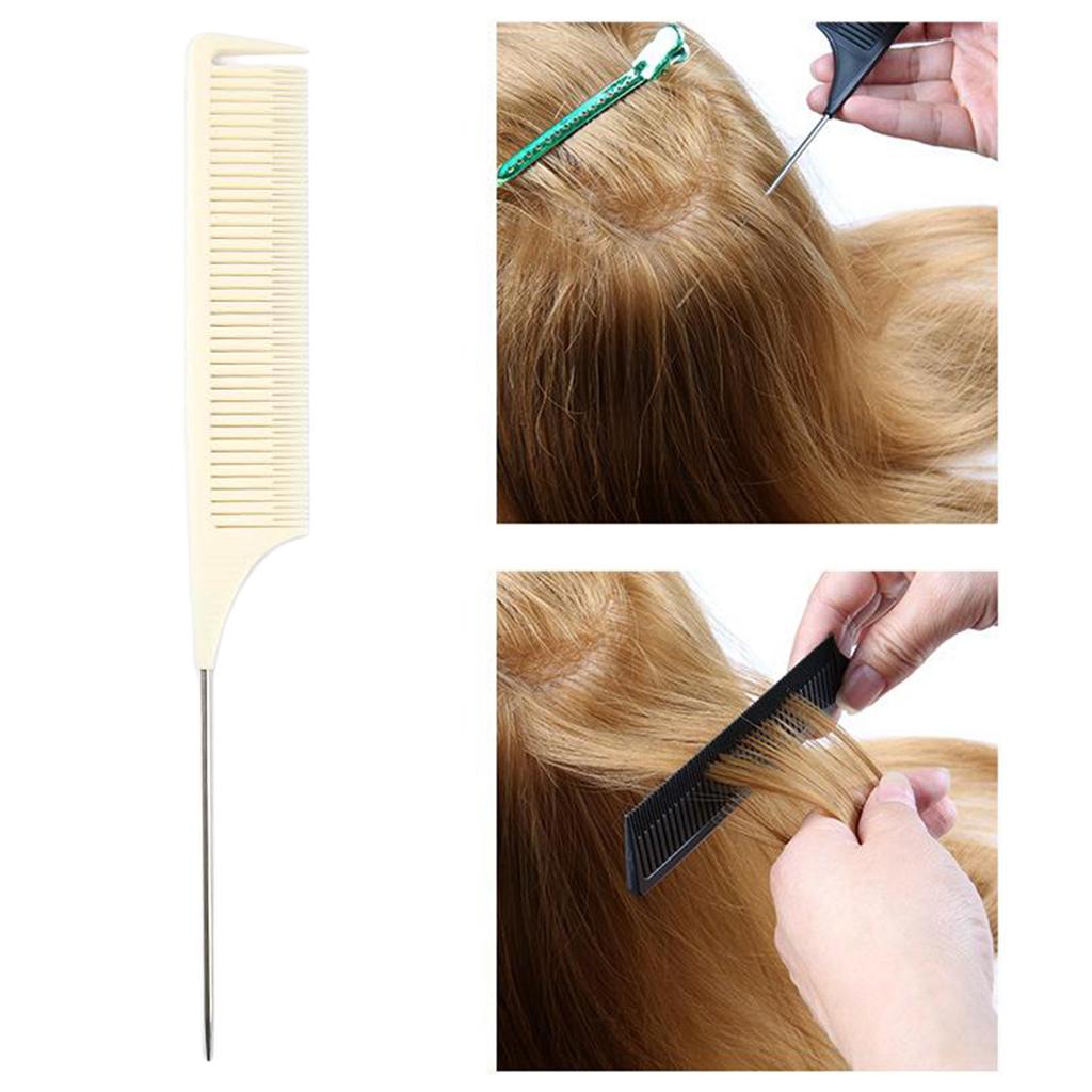 2x Professional Weaving Highlighting Foiling Hair Comb For Salon Beige