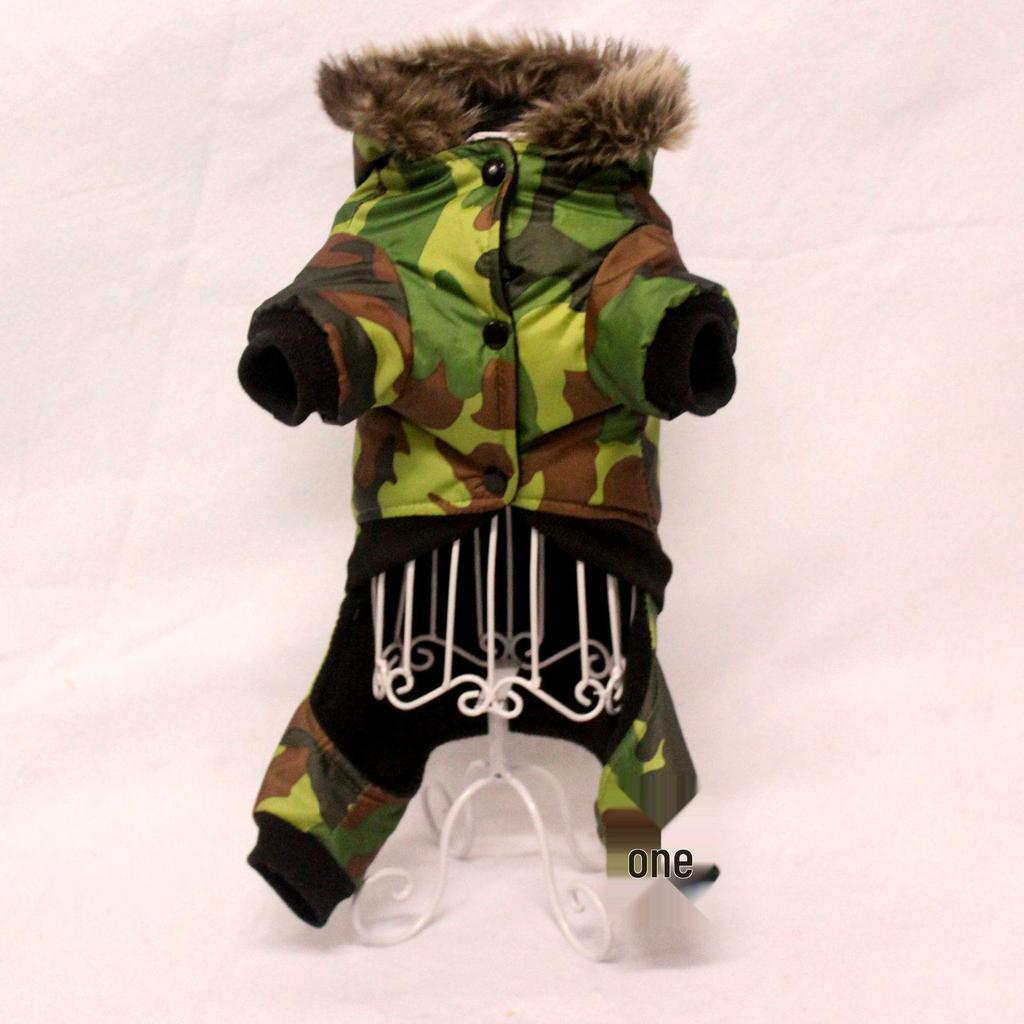 Waterproof Camouflage Winter Coat for Dogs - Cotton-Padded Four-Legged Jacket, Stain-Resistant, Two-Piece Set
