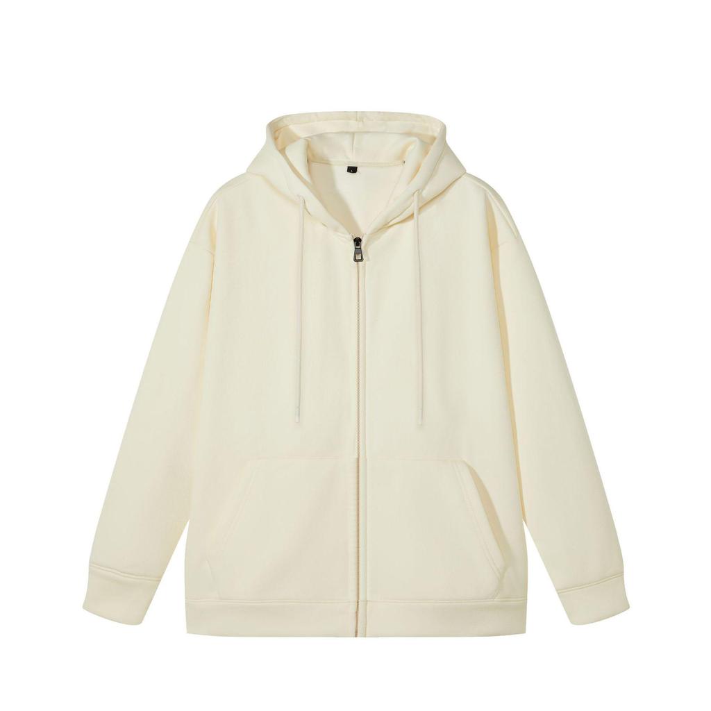 Women's Oversize Silver Fox Fur Hooded Zipper Sweatshirt, Thickened 500g for Autumn/Winter, Trendy Drop Shoulder Plus Velvet Jacket.