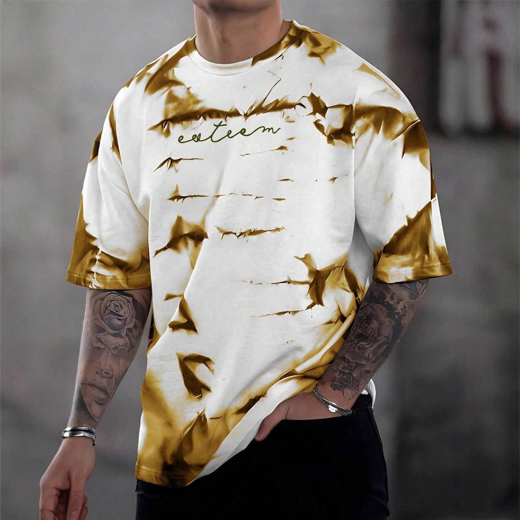 New Summer 3D Printed Men's Short Sleeved Loose Casual Round Neck T-shirt