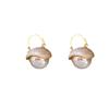 Korea New Trendy Shell Imitation Pearl Hoop Earrings For Women Temperament Versatile Cute Small Earring New Year Wedding Jewelry