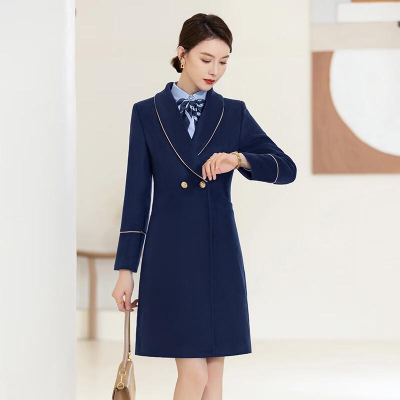Damski Profesjonalny Płaszcz Średniej Długości 50% Wełny