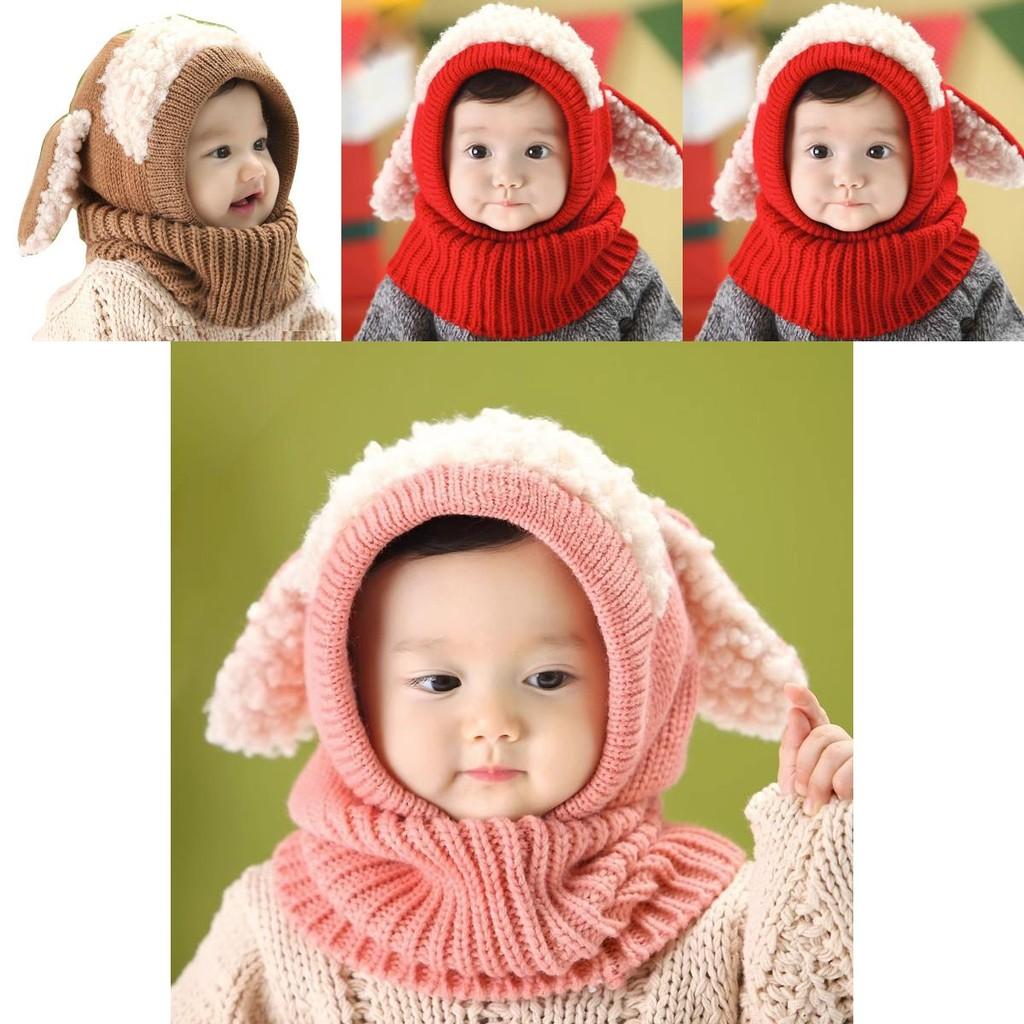 Knitted Baby Hat With Fluffy Dog Design For Winter Warmth And Windproof Comfort