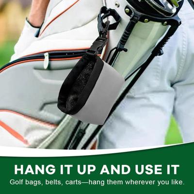 1/2/3Pcs Golf Club Cleaning Bag with Detachable Clip Portable Dirt Grass Removal Golf Ball Cleaner Pouch Golf Bag Accessories Men Women Golfer Gift