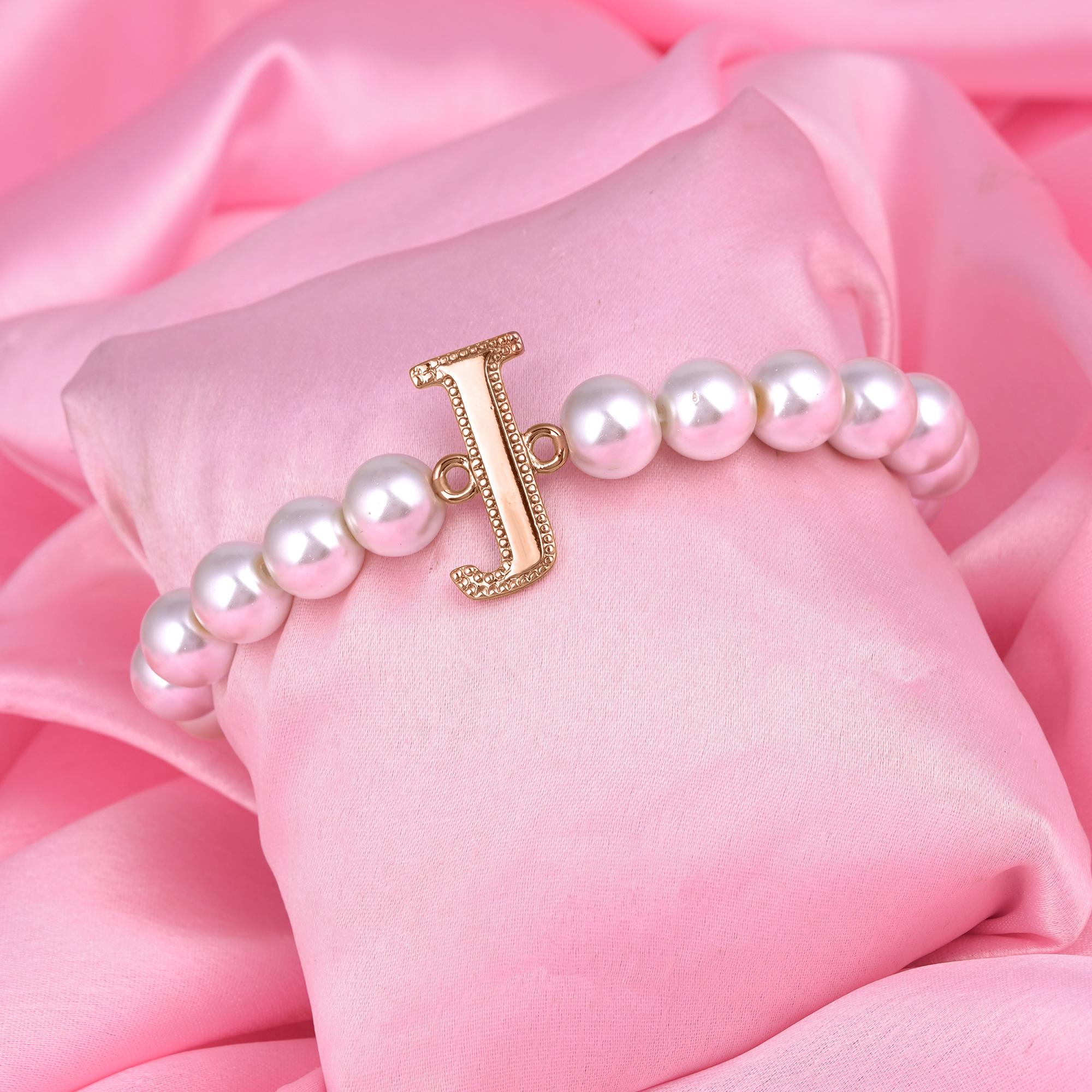 

Жемчужный браслет Estele с розовым золотом Joyful J Letter для женщин