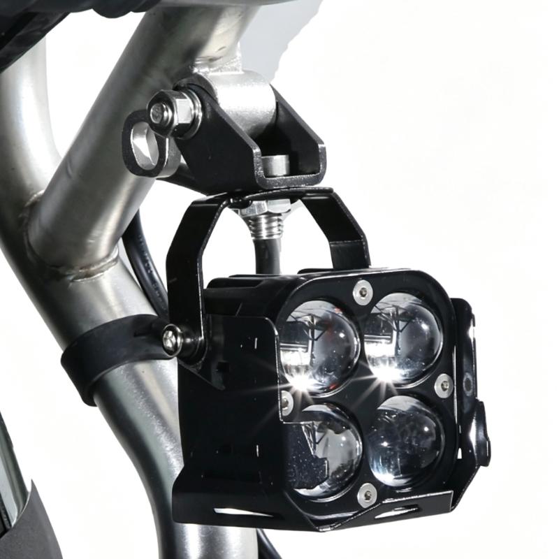 Motorcycle Spotlight Mount Bracket Base for 368G Motorcycle, Metal Auxiliary Lamp Support Set with 2 Brackets and 2 Mounting Screws Included