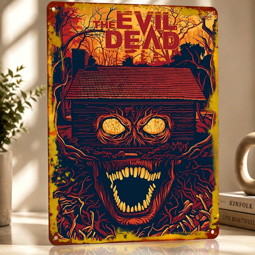 Evil Dead Personalized D Textured Metal Poster Wall Art Vintage Tin Signs for Bedroom Decoration Room Decorating Interior Stuff