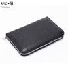 Genuine Leather RFID Passport and Document Holder with Multi-Card Slots and Zipper Pocket for Men and Women