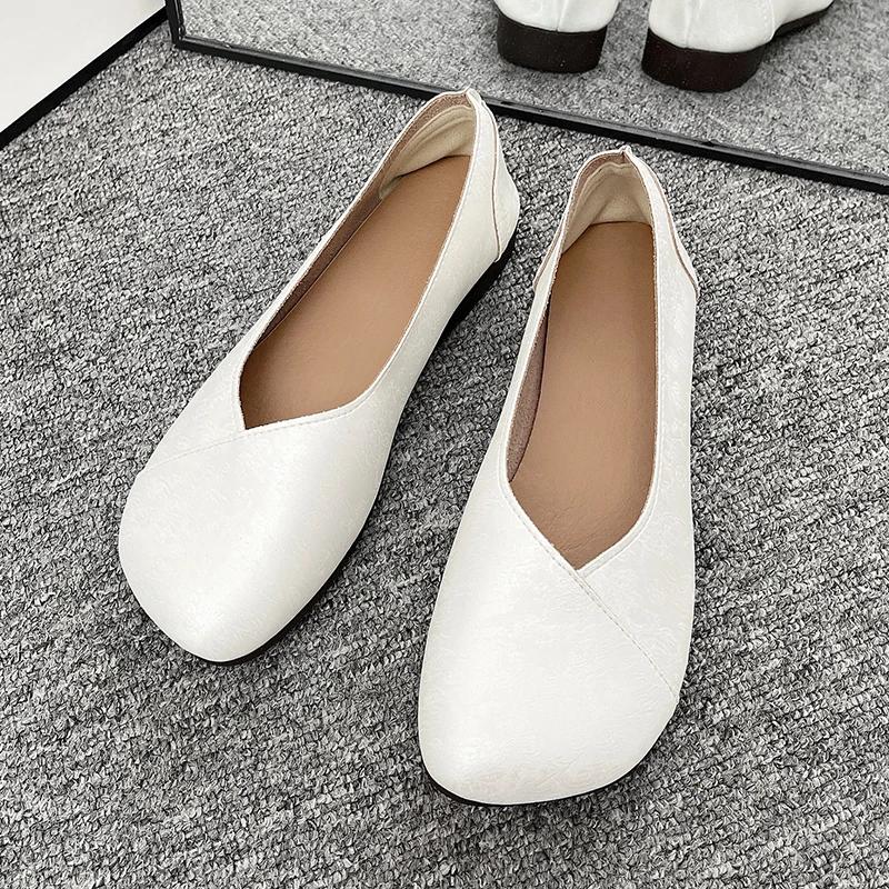 Modische flache Schlupfschuhe für Damen, neue Freizeitschuhe mit quadratischer Spitze für Damen, flache Schuhe, modische Wanderschuhe für Damen, Zapatos De Mujer