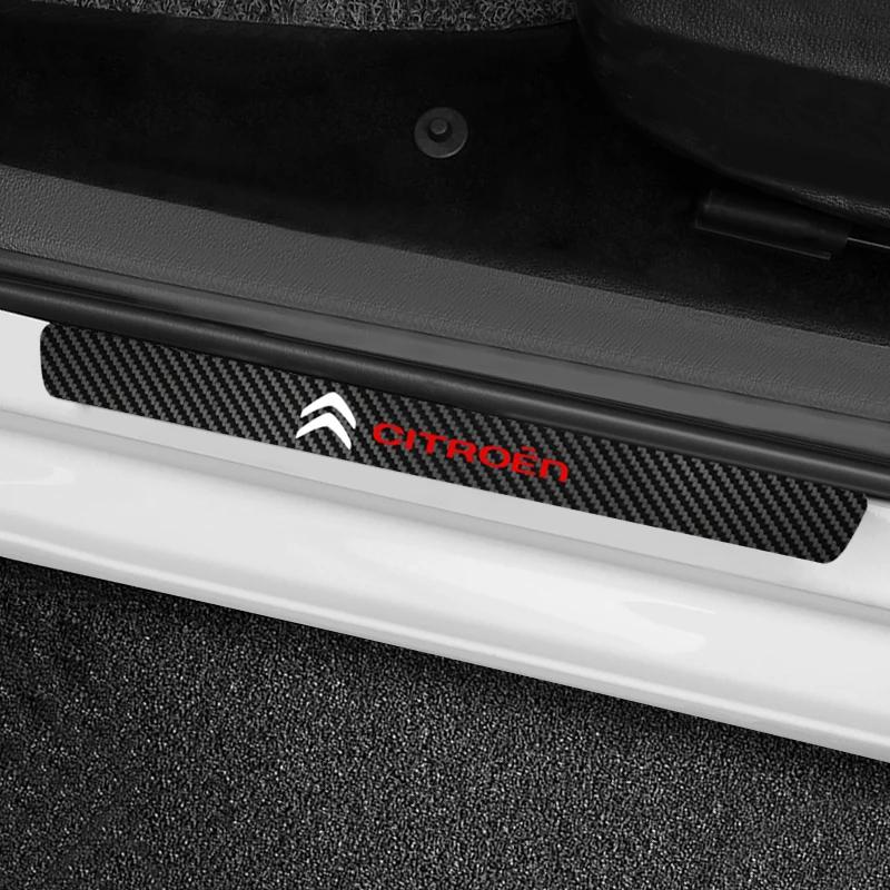 ATU4 Car Door Handle Protective film Carbon fiber Door Door Threshold Anti-scratch Sticker For Citroen C3 C4 DS4 C5 C5X C-Quatre